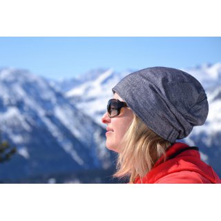 KOPFMUSS - Wintermtze mit Sweatshirtfutter XL Winterjacquard Schwarz/Ecru