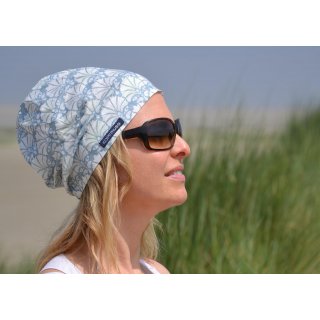 KOPFMUSS - ungeftterte Sommermtze M Muscheln Wei/Blau/Grn