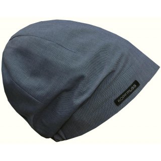 KOPFMUSS - ungeftterte Sommermtze S Fil a Fil Denimblue
