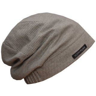 KOPFMUSS� - ungef�tterte Cordm�tze L winterjacquard hellgrau/ecru