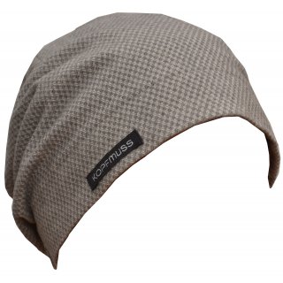 KOPFMUSS� - ungef�tterte Cordm�tze L winterjacquard hellgrau/ecru