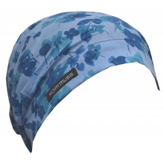 KOPFMUSS� - �bergangsm�tze mit Jerseyfutter XS blumenmeer blau