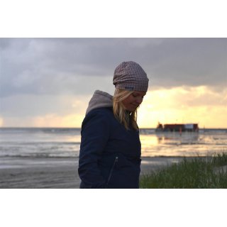 KOPFMUSS� - �bergangsm�tze mit Jerseyfutter XS blumenmeer blau