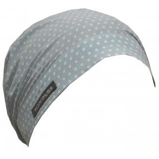 Sommermtze&Schal XS polkapunkte aqua/wei