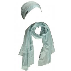 Sommermtze&Schal XS polkapunkte aqua/wei